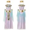 Egyptian Greek Goddess Costume Dress With Headdress Necklace Cape Belt Halloween Cosplay Stage Performance