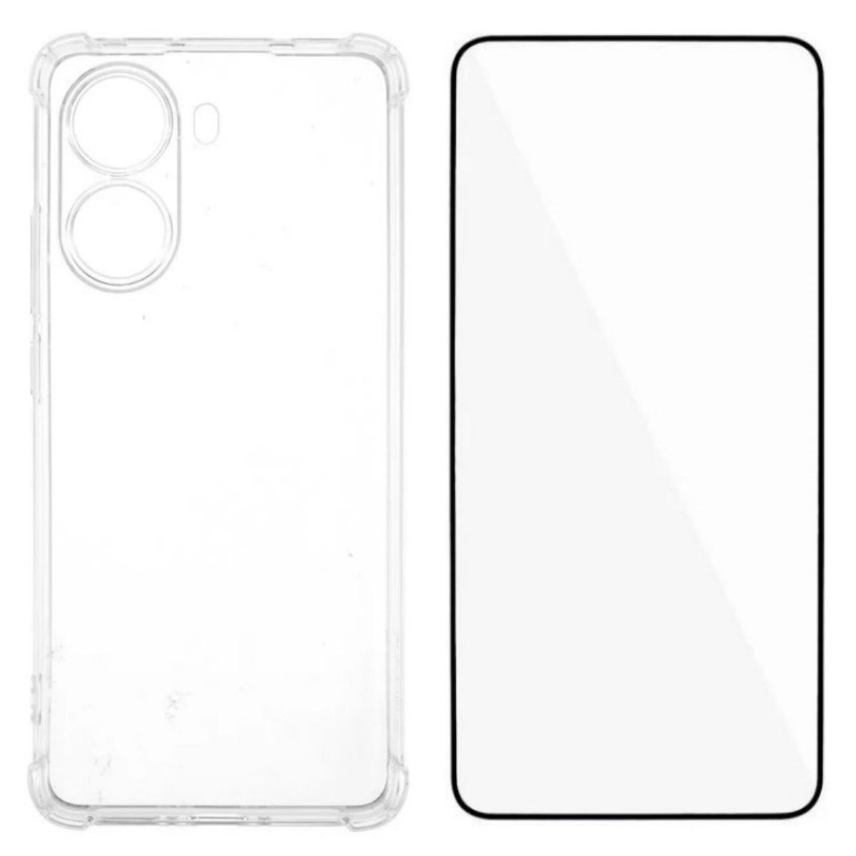

For Xiaomi Redmi Turbo 4 5G TPU Case WANLONFENG WL3 Series 1.5mm Phone Cover with Tempered Glass Film Transparent