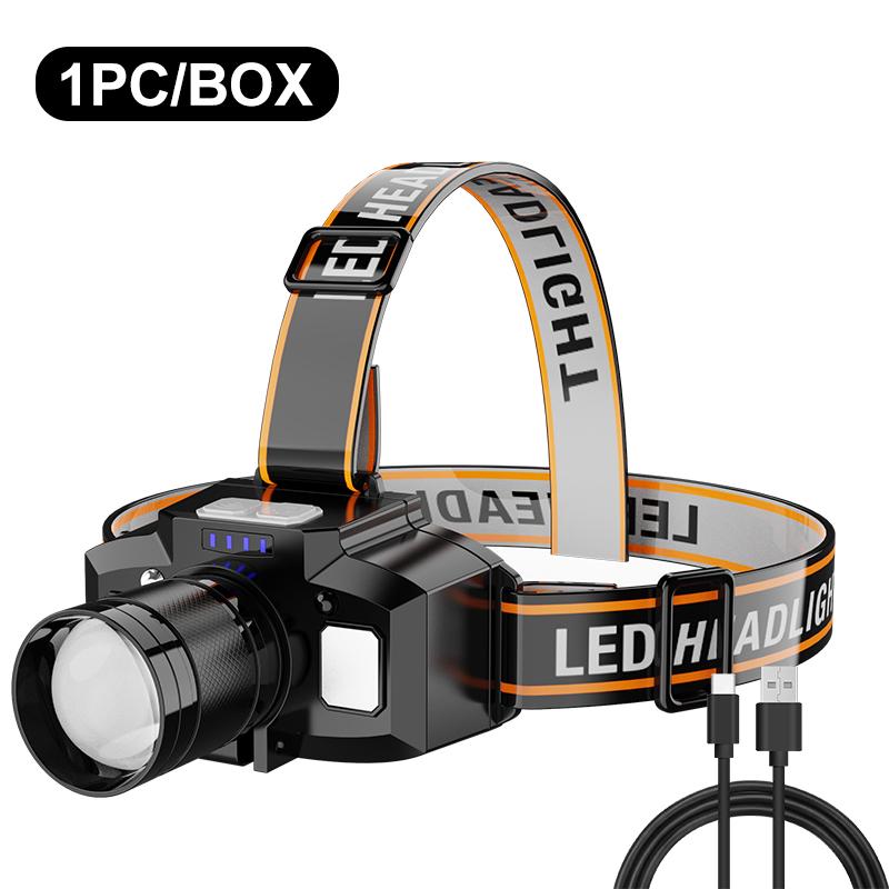 

White laser headlight LED outdoor multifunctional strong light portable night fishing and sea fishing lamp head wearable high br black белый