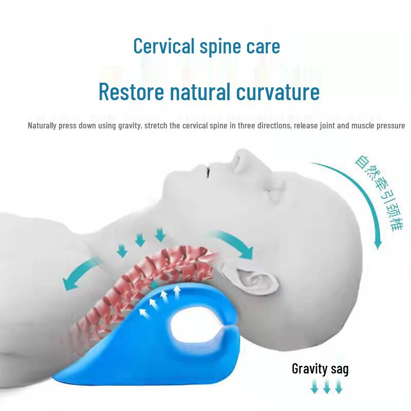Cervical Spine Massager Pillow: Memory Foam Neck Protector for Hump Correction & C-Shaped Traction Support
