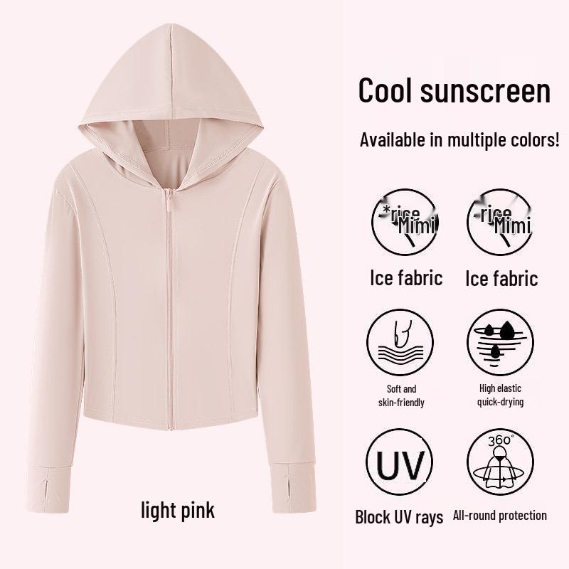 Women's Slim Ice Silk Sun Protection Jacket - 2024 UV-Resistant Summer Sportswear Top