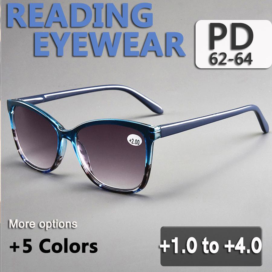 Trendy Gray Lens Presbyopia Eyeglasses Men Women Fashion Reading Sunglasses Large Frame Far-sighted Eyewear 0 To +4.0