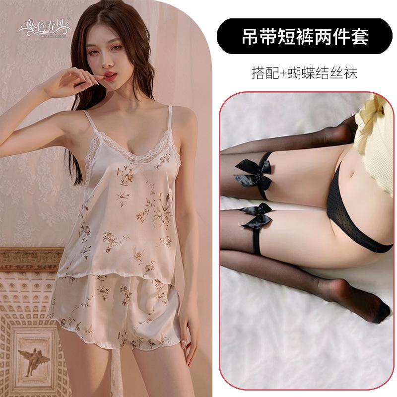 Sexy suspender nightdress pure erotic underwear lace floral uniform clothing erotic underwear