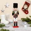 Natural Wood Nutcrackers Statue Ornament 30cm Tall Bagpipe Drummer Soldier Figure Home Decoration For Family Festivities