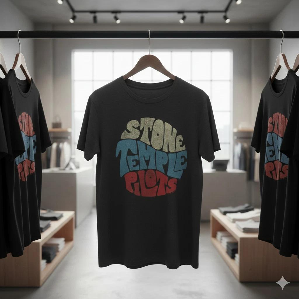 Unisex Adult Retro Music Stone Temple Pilots Retro Logo Graphic T-S... XXXXL