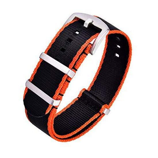 

НАТО Многоцветный полосатый нейлоновый ремешок для часов, Универсальный цельный, Трехкольцевой, 20/22 мм для мужчин и женщин. 20mm