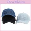 Cotton Denim Baseball Cap With Floral Embroidery For Summer Outdoor Casual Wear