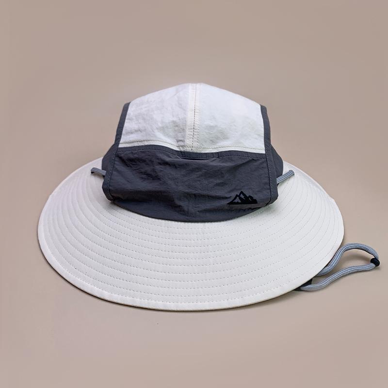 Mountain Quick Drying Color Block Bucket Hats New Unisex Sunshade Outdoor Breathable Drawstring Versatile Fashion Alpine Caps