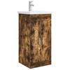 Bathroom Cabinet with Sink Smoked Oak