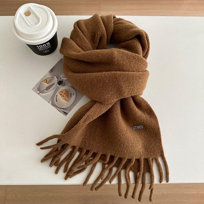 Weicher Damen-Langquastenschal für Paare Warmer Strickschal für Herbst und Winter