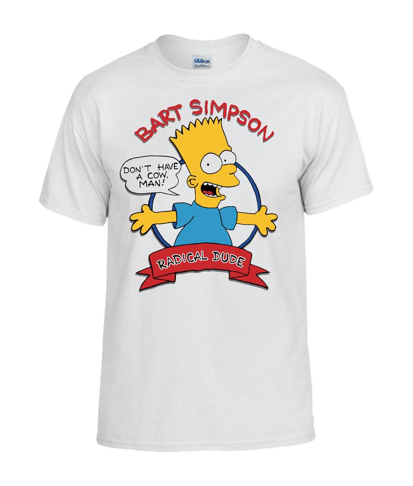 Барт Симпсон Радикальный Чувак Не парься  90-е воссозданная Унисекс Футболка XXXL