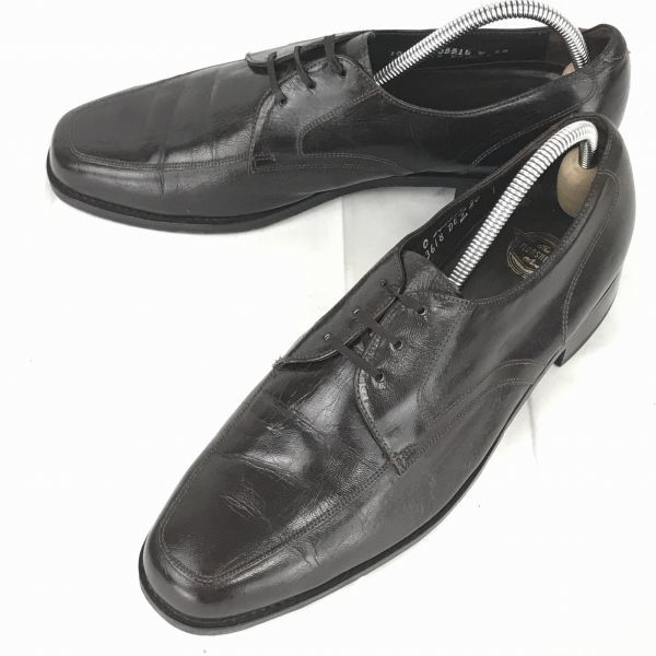 

Vintage 80s-90s Made in USA Florsheim Genuine Leather Stitched Sole U Tip Dress Business Shoes Size 27.5cm Dark Brown