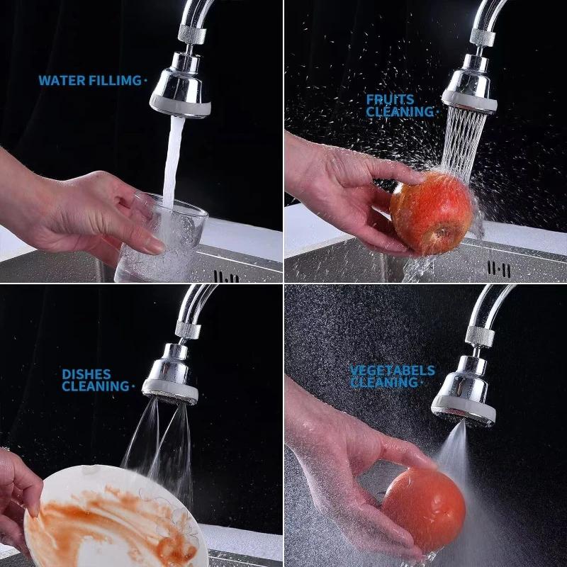 Simple 4 Function Anti-splash Bubbler Kitchen Faucet Aerator 360 Degree Swivel Tap Water Diffuser Water Filter Nozzle Mixer 1PCS