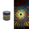 Sunflower Mandala Solar Wall Lamp Waterproof LED Garden Decorative Light Hollow Pattern Metal Fence Wall Light Pathway Landscape