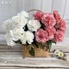 Multicolor Carnation Artificial Flower Silk Petal 9 Heads Simulation Plants Desktop Ornament Floral Arrangement