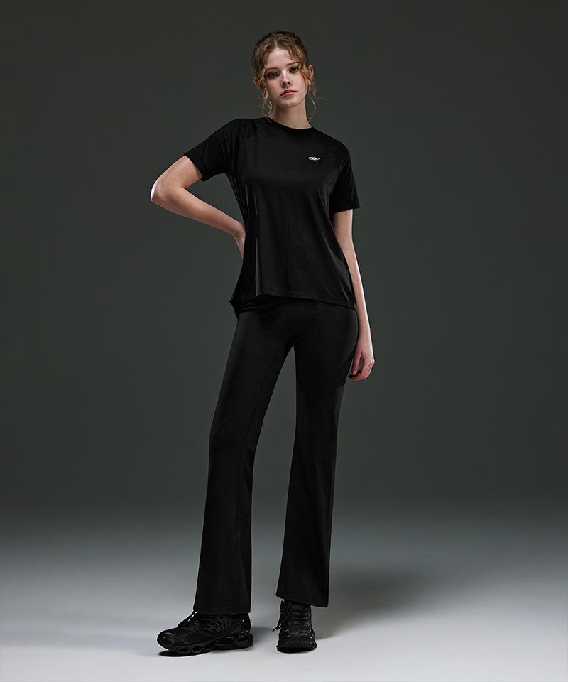 BORN TO WIN W Slit Cover Up T-Shirts [Black]