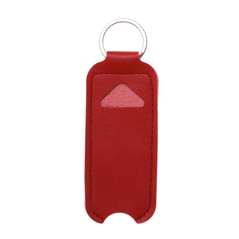 Pu Leather Chapstick Pouch Keys Ring Lipstick Lip Gloss Bag Keychain Holder Portable Lip Balm Bottle Packaging Cover Key Chain