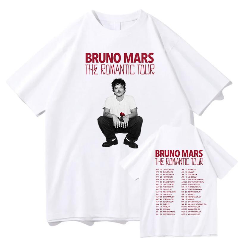 

2026 New Album Song THE ROMANTIC TEE Bruno Mars High Quality Fashion Tee-shirt Fashion 100%Cotton Round Neck Clothes Camisetas M