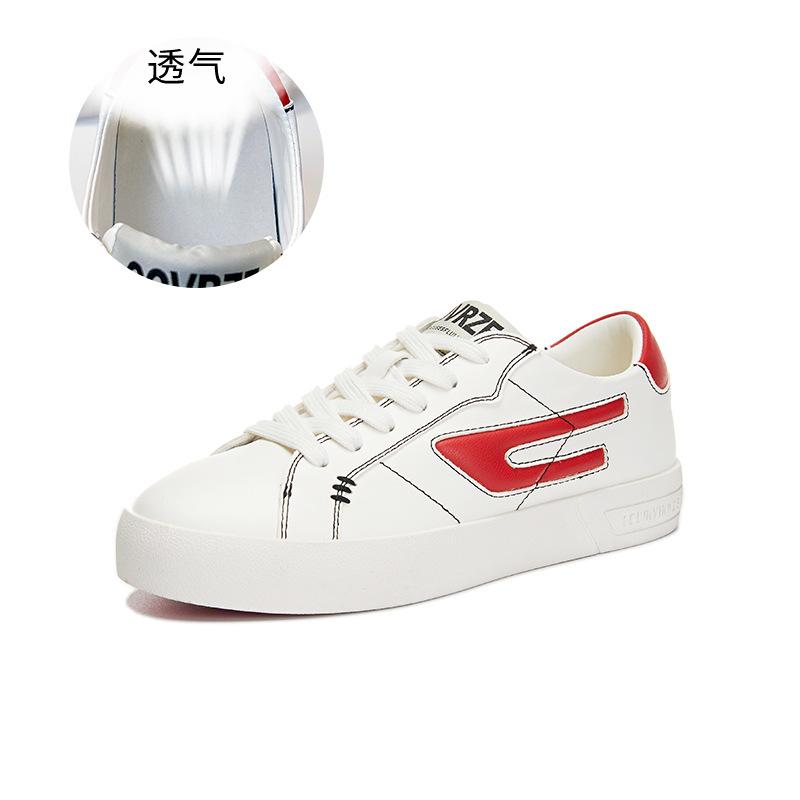 

Leather white shoes women s 2025 spring new women s flat casual shoes women s sports board shoes versatile fashion women s shoes 35 красный