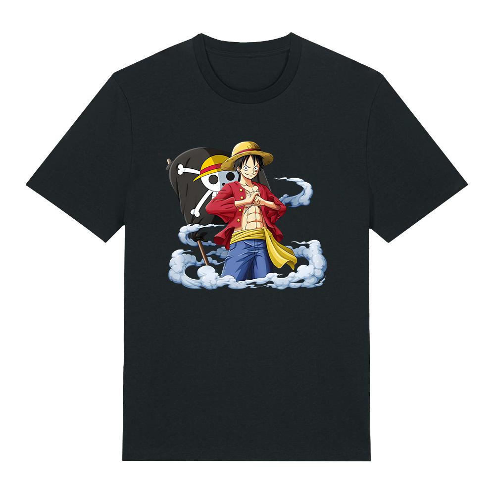 

Мужская футболка One Piece Манки Д. Луффи Японское Аниме Летние Женские Мужские Футболки Круглый Вырез Короткий Рукав Высокое Качество Чистый Хлопок XS чёрный