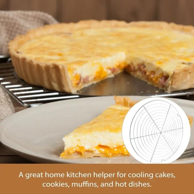 Kuchen Abkühlgitter Rund Keks Backen Braten Draht Dämpfer Roste Ständer Tablett Dampf Öl Bäckerei Edelstahl Grillgitter für Gebäck