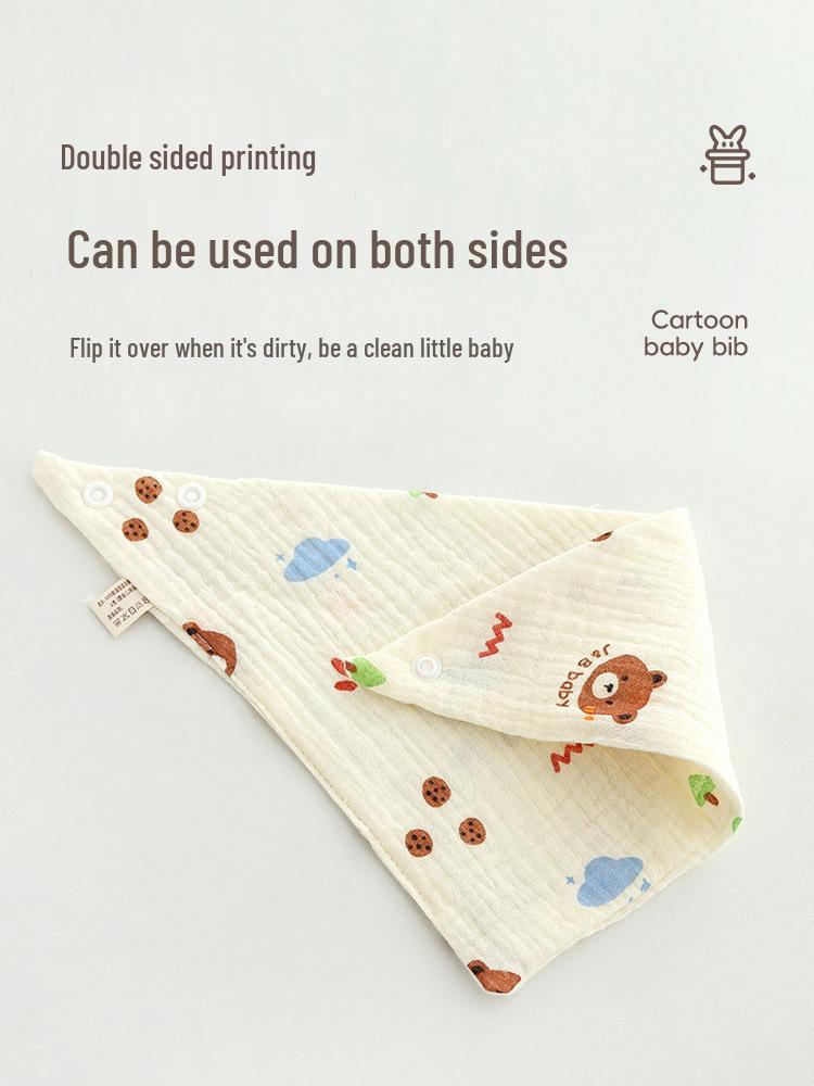 Gekräuselte Baumwollgaze Dreieck Baby Lätzchen & Spucktuch