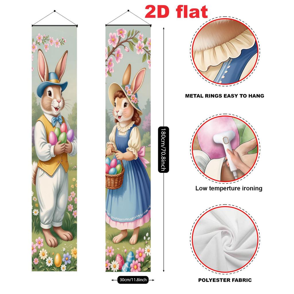Easter Rabbit Egg Decorations, Celebration Couplet for Spring Party