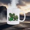 St.Patrick's Day Themed Mugs Green Pattern Coffee Mug 11 Oz Water Cups Four-leaf Design Breakfast Cup Cozy Gift for Family Tea