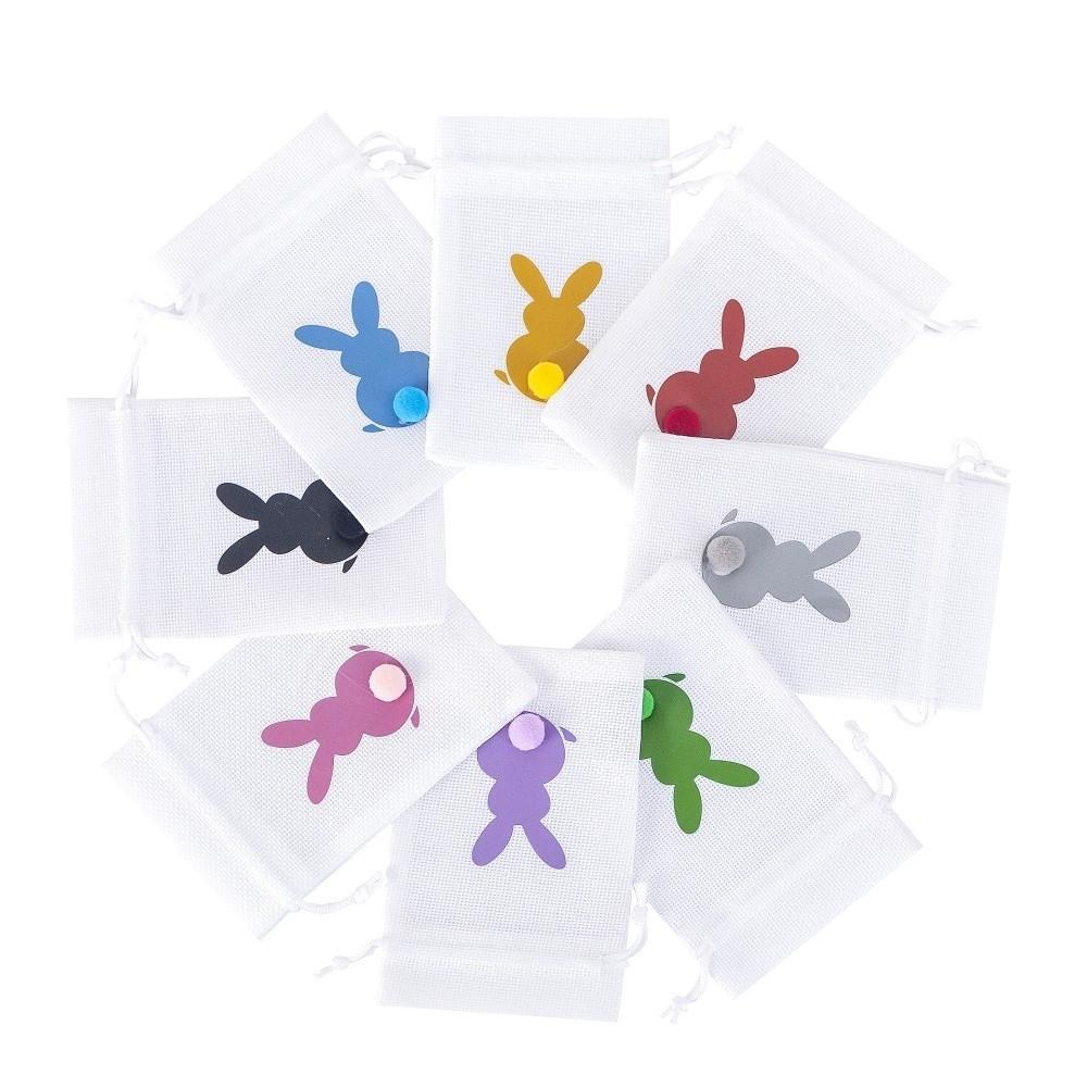 10PCS Bunny Pattern Easter Candy Bags Reusable Eco-Friendly Rabbit Candy Bags Festival Decorative Gift Packaging Bags