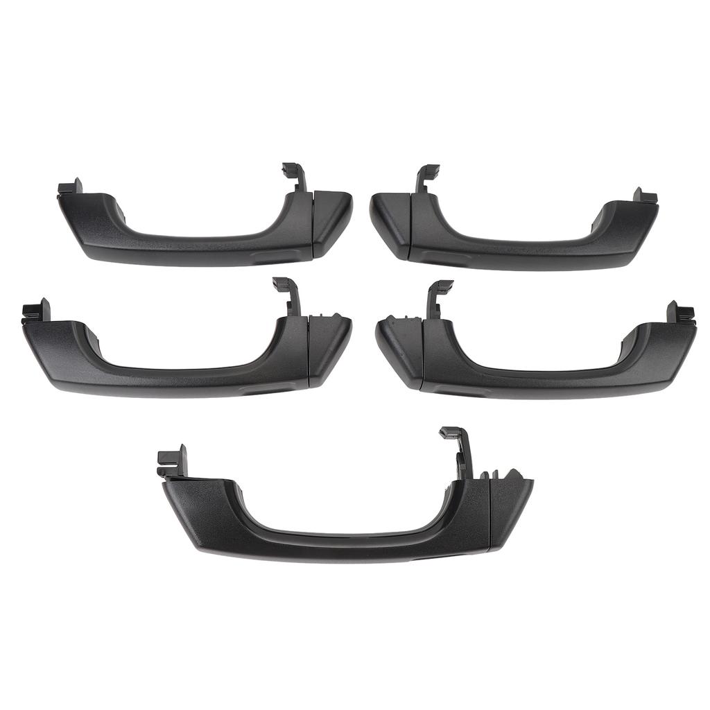 5 Sets Exterior Door Handle Black Comfortable Grip Precise Match Long Lasting 15296933 for H3 2006 To 2010