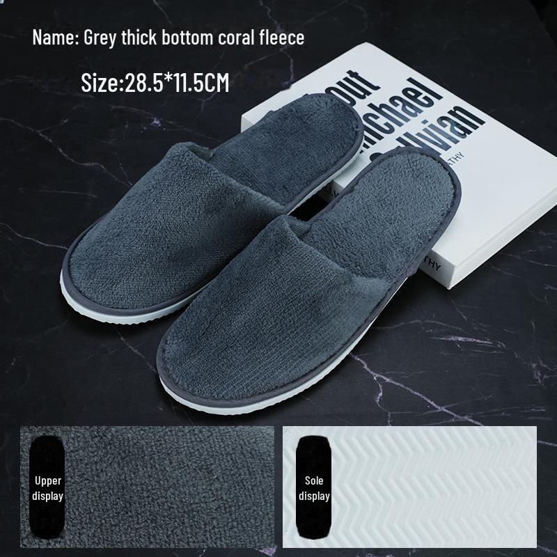 Verdickte Korallenfleece Rutschfeste Einweg-Hausschuhe für Hotels, Pensionen und Reisen