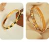 Retro 18K Gold Plated Titanium Steel Bracelet with Zirconia - Women's Fashion Jewelry