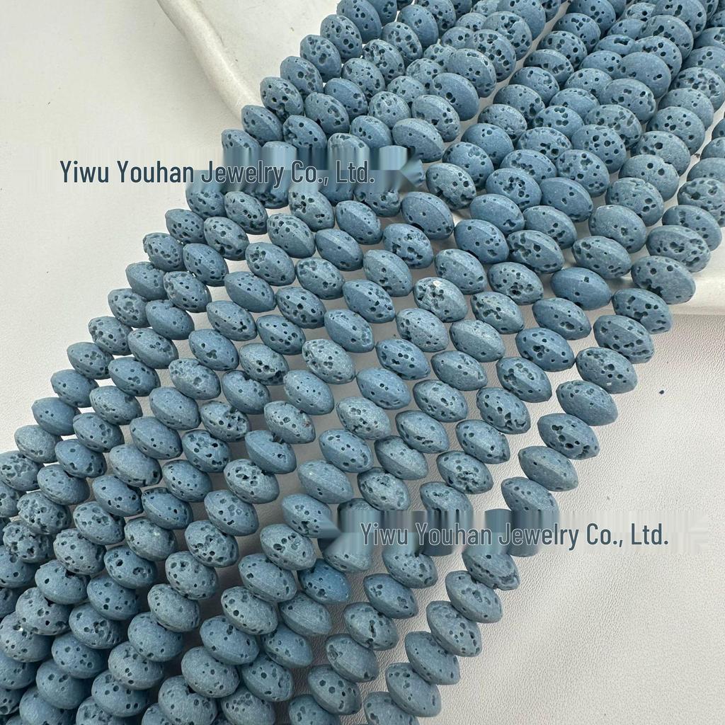 Solid Color Lava Stone Abacus Bead Bracelet Necklace DIY Jewelry Accessories