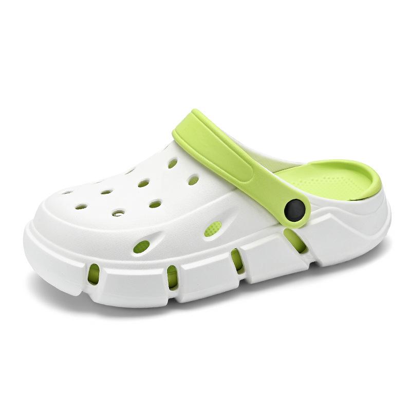 

Мужские туфли с дырками, новая уличная обувь, нескользящие, на мягкой подошве, крутые тапочки, парные, для дома в помещении, тапочки с закрытым носком для женщин 44-45