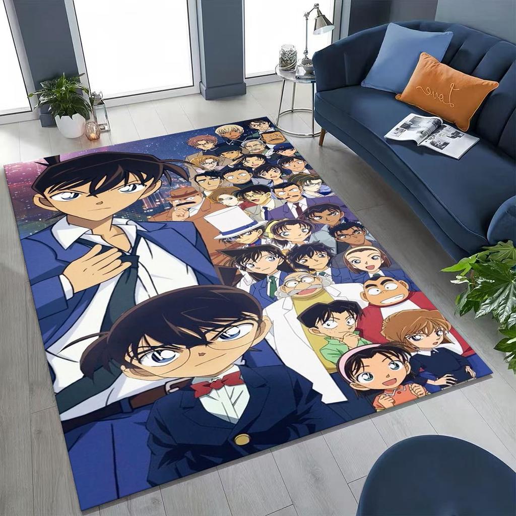 Retro Anime Detective Conan Cartoon Rug for Bedroom Living Room Sofa Home Doormat Decor,Kids Play Non-slip Floor Mat Gift