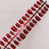 Burgundy Cat Eye Oval False Nails: Short, Wearable, Noble Cherry Finish