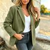 Women's Stylish Casual with Lapel, Buttons and Fabric Trim