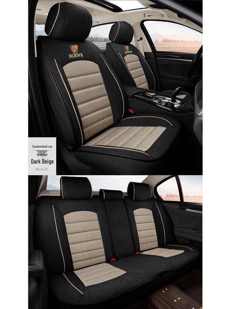 Roewe Car Seat Cushion: Full Surround, Breathable Linen, Universal Fit for All Seasons