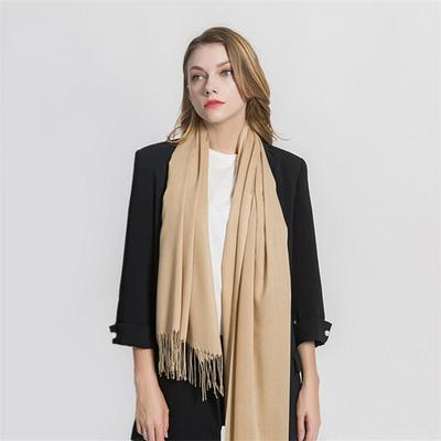 Camel Women's Large Scarf Cashmere Fringes Sza-68