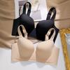 Large Size Smooth Surface Bra for Women Seamless Bra Double Breasted Slim Gathered and Adjusted Bra