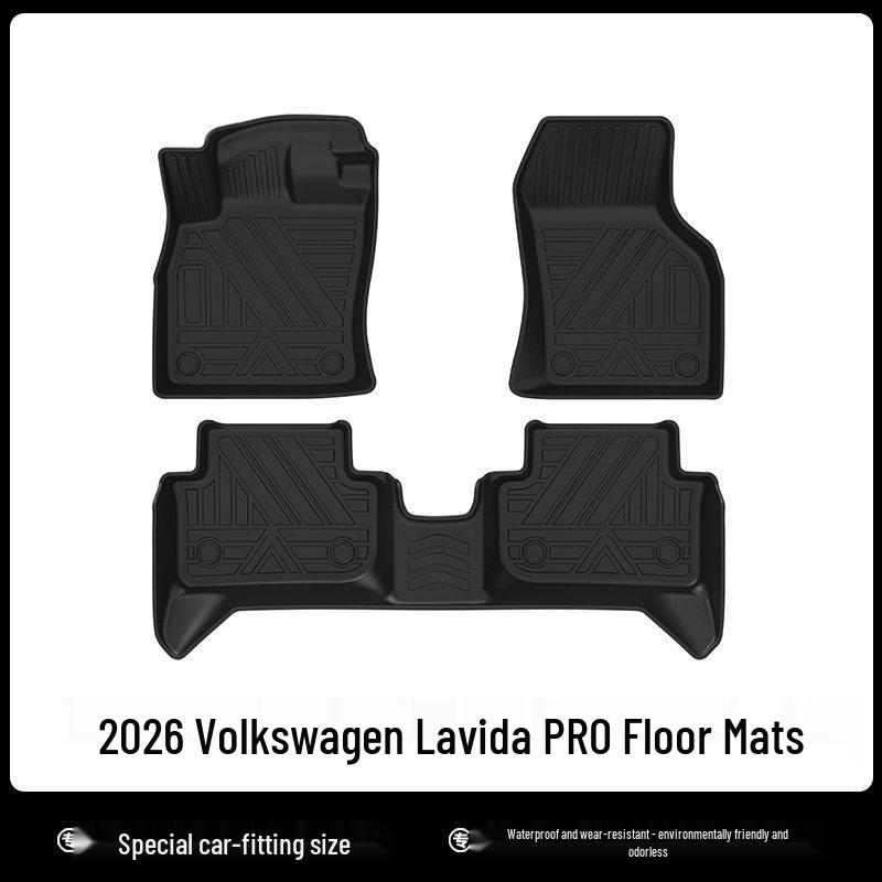 26-Year Volkswagen Lavida PRO Trunk Mat: 3D All-Weather, Waterproof, Eco-Friendly, Odorless TPE with Carbon Fiber Texture