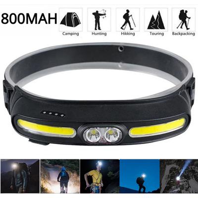 800MAH COB LED Headlamp Outdoor Sensor Headlight Built-in Battery Type-C Rechargeable Head Torch Hunting Fishing Work Light