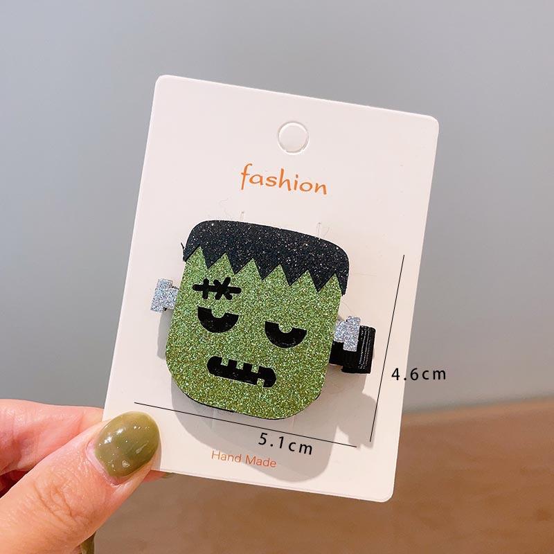 Halloween Children's Hair Accessories, Pumpkin Ghost, Funny Handmade Hair Clips, Black Bat Bow, Girl Party Hair Clips