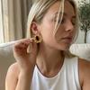 Vintage Stainless Steel Metal Flower Sunflower Stud Earrings for Women Gold Color Delicate Garland Earrings Y2K Jewelry Gifts