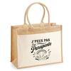 Tote Bag - PLANETEE - I Can't Minimalist - Jute and Cotton Canvas - 43×33×21 Cm (21L) - Beige / Black Impression