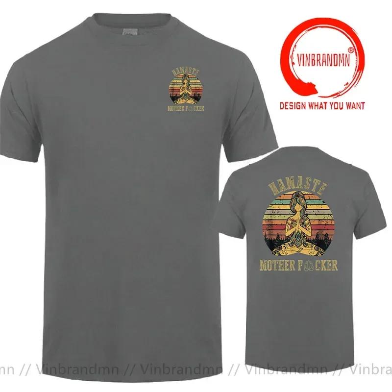 Yoga Retro Namaste Mother Fcker T Shirt Unisex Clothing Casual Tshirt Fashion Leisure Sportswears Loose Oversize Printed Tee Shirt