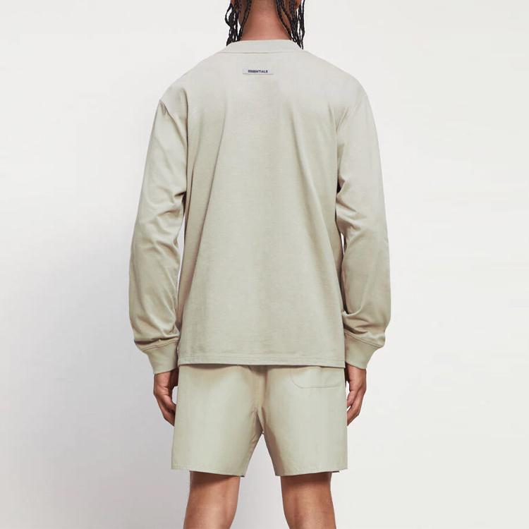 Fear of God Essentials FW20 Long Sleeve T-shirt with Front Lettering Men Tops Moss FOG-FW20-293