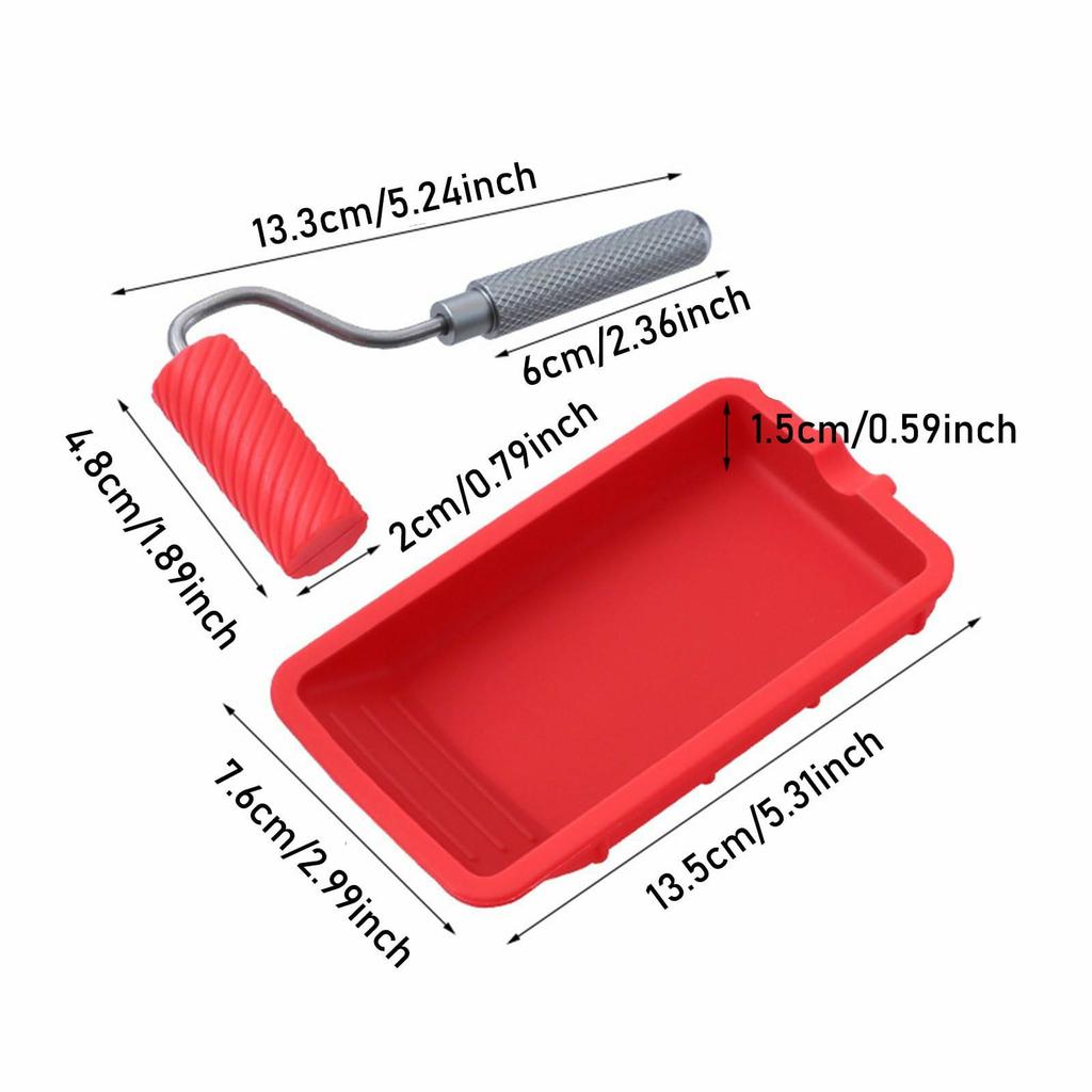 Glue Tray Brush Set Silicone Container with Roller Reusable Paint Tray Woodworking Adhesive Applicator