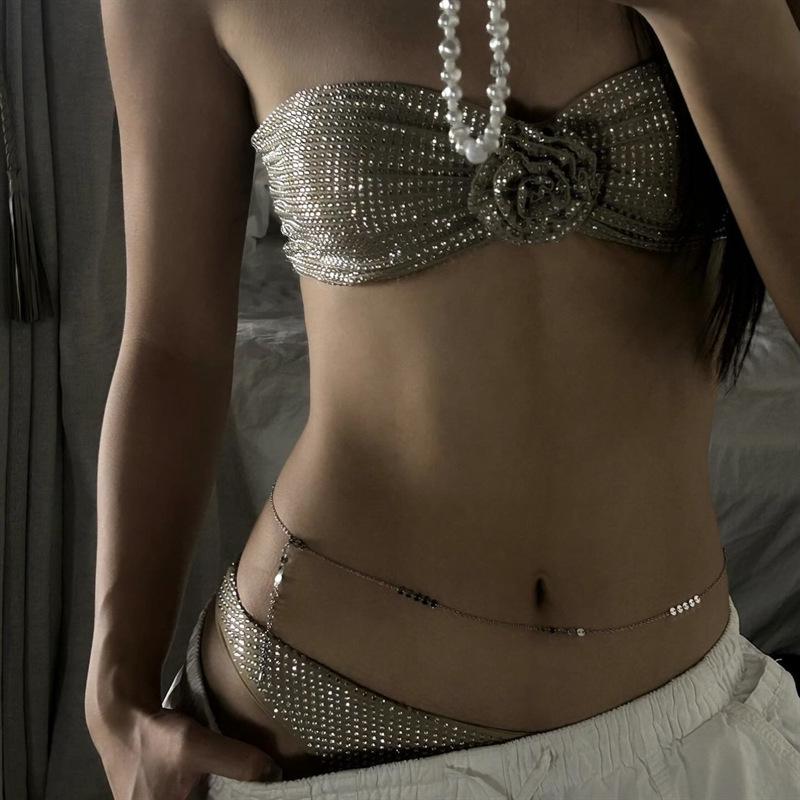 

Trendy 3D Floral Strapless Bikini - Sexy & Chic Vacation Swimsuit for Women L золотий