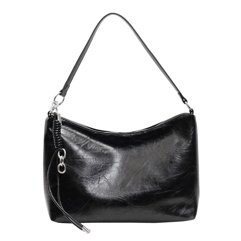 Trendy fashion texture solid color armpit bag women's new spring and summer shoulder bag casual simple messenger bag